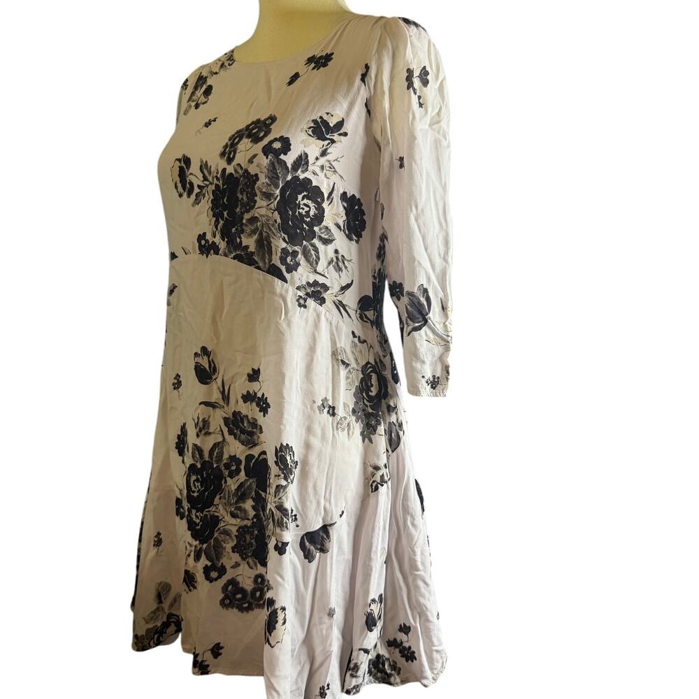 Free People Black & White Floral Back Cutout Dress, Women's Size XS